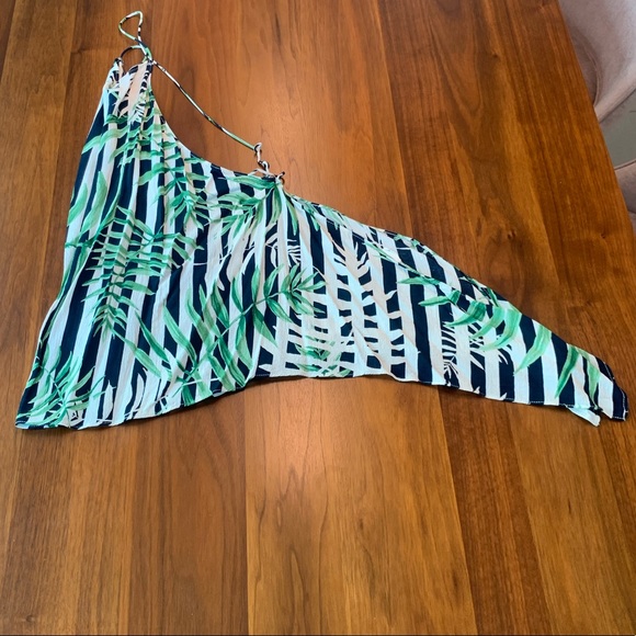 Zara Striped Leaf Print Halter Tank Top - Picture 9 of 9